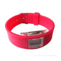 Red Waterproof Digital Silicone Jelly Watch Debossed Logo For Lady And Gentleman